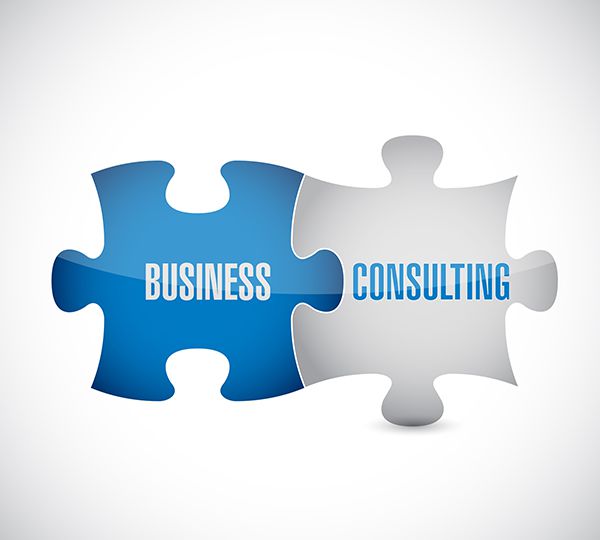 business consulting puzzle pieces illustration